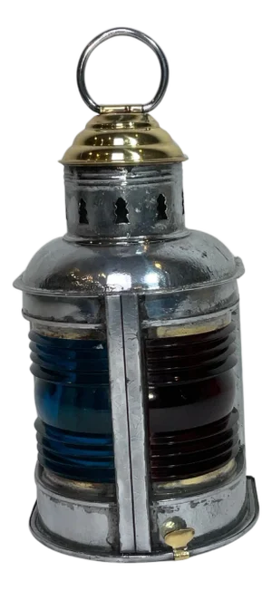 Steel Boat Lantern with Brass Top