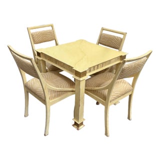 Mid 20th Century Palm Beach Style Table + Four Chairs, Set For Sale