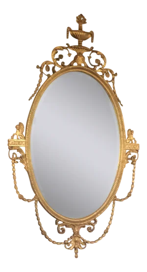 Large Vintage Adams Style Giltwood Mirror