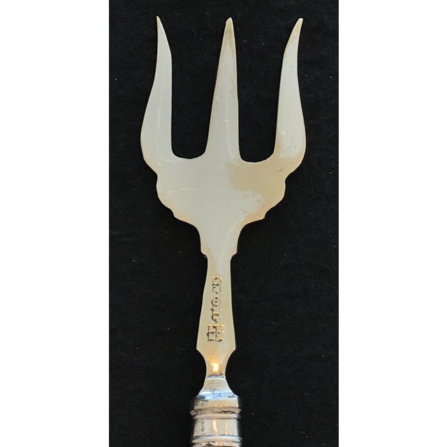 1900 - 1909 Antique Silverplate British Bread Fork (Hallmarks) For Sale - Image 5 of 10