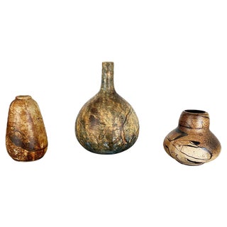 Studio Pottery Sculptural Vases from Gerhard Liebenthron, Germany, 1970s, Set of 3 For Sale