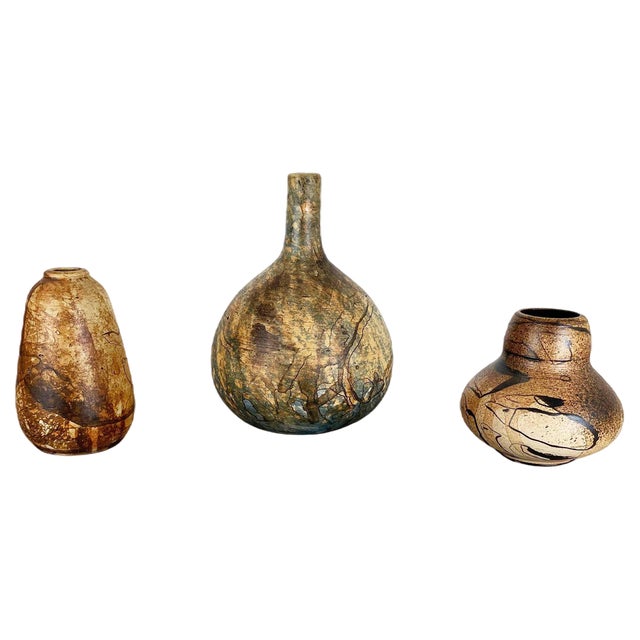 Studio Pottery Sculptural Vases from Gerhard Liebenthron, Germany, 1970s, Set of 3 For Sale