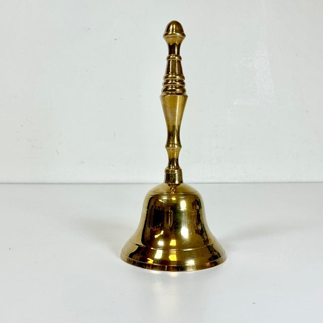 1970s Mid-Century Brass Dinner or Front Desk Chime Bell Decorative Object. For Sale - Image 4 of 12