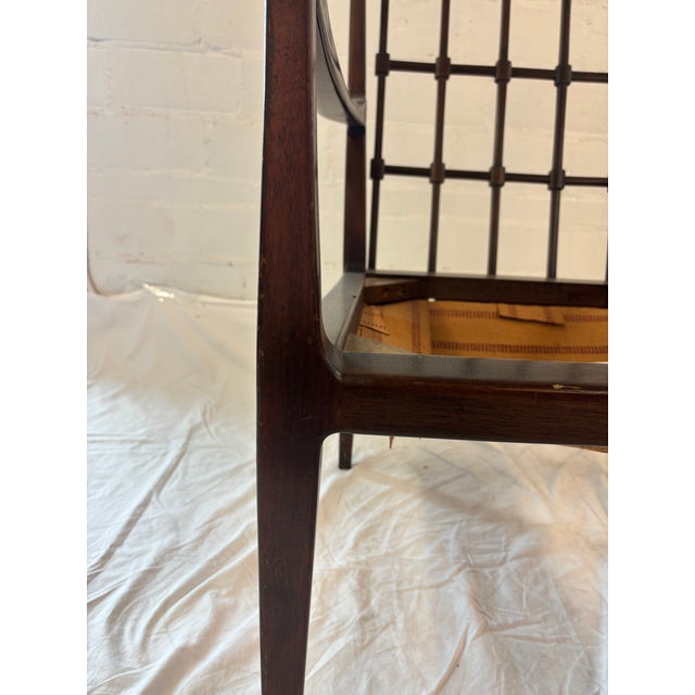 Late 20th Century Vintage Chippendale Style Open Arm Lounge Chair Frame For Sale - Image 5 of 12