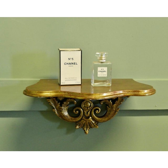 French Gilt Console Mirror with Matching Shelf, 1970, Set of 2 For Sale - Image 4 of 8