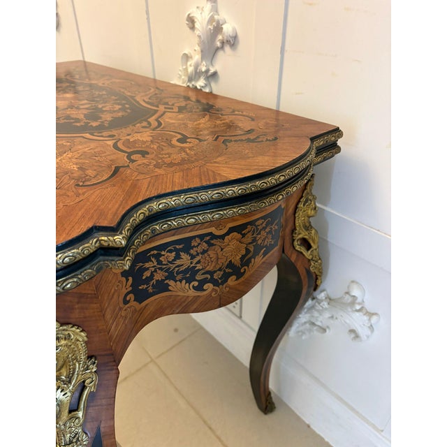 Antique French Louis XV Style Kingwood Marquetry Card or Console Table, 1860s For Sale - Image 18 of 18