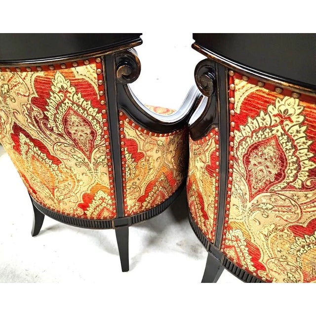 Wood Regency Lounge Chairs a Pair For Sale - Image 7 of 10