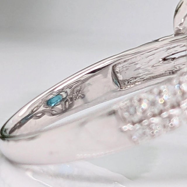 4.6Ct Blue Zircon Ring With Earth Mined Diamonds: Solid 14k Gold, Oval 10x8mm, Size 6.75 For Sale In Columbus - Image 6 of 6