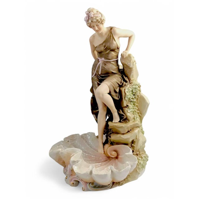 Large Art Nouveau Porcelain Centrepiece from Royal Dux, 1900 For Sale - Image 12 of 17