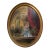 Vintage Victorian Oil Painting With Oval Gold Frame For Sale