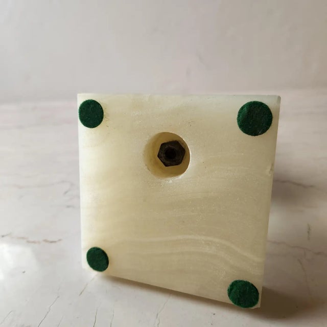 Mid-Century Modern 1962 Golf Hole in One Trophy Alabaster Stone Base Paperweight For Sale - Image 3 of 9