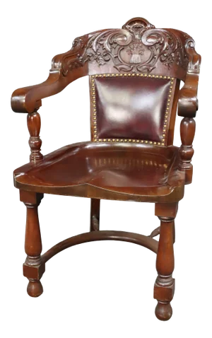Victorian Carved Mahogany Bankers Chair