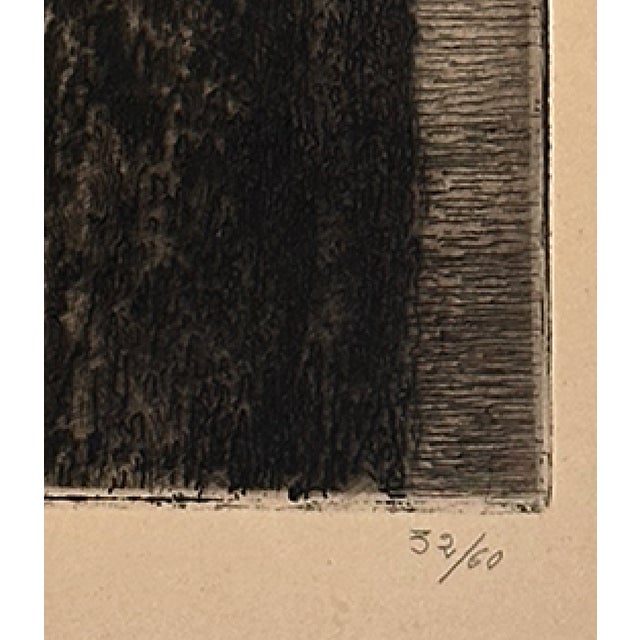 Early 20th Century Vintage French Black and White Landscape Etching on Paper With Mat For Sale - Image 5 of 5