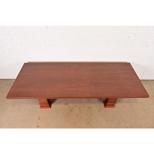 1980s Frank Lloyd Wright for Cassina Arts & Crafts "Allen" Dining Table, Newly Refinished For Sale - Image 5 of 9