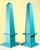 Pair of Hand-Painted Solid Wood Decorative Obelisks – Vibrant Turquoise Color For Sale - Image 15 of 15