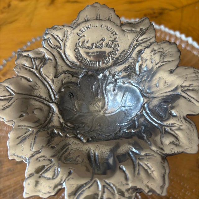 Arthur Court Designs Cast Aluminum and Ribbed Glass Epergne or Pedestal Platter For Sale - Image 13 of 13