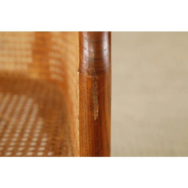 Attributed to Ward Bennett Steam-Bent Oak and Cane Armchair for Brickel Associates, C. 1970s For Sale - Image 14 of 18