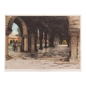 'Stanford University, the Quad' by Luigi Kasimir, 1931, Palo Alto, Vienna Academy, Metropolitan Museum