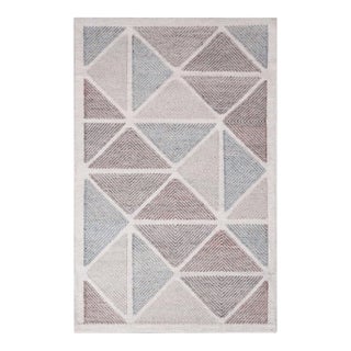 Rug & Kilim’s Scandinavian Gray Brown & Blue Polyester Outdoor Rug - 5'x7' For Sale