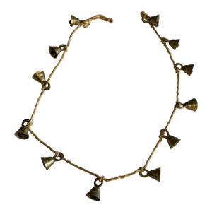Vintage Handcrafted Brass Bell Garland on Rope