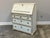 Early 19th C. Swedish Gustavian style painted drop front desk light blue grey in color with brick red painted interior,...