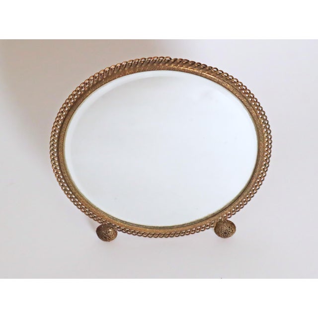 French Gold Decorated Table Mirror, 1960s For Sale - Image 4 of 14