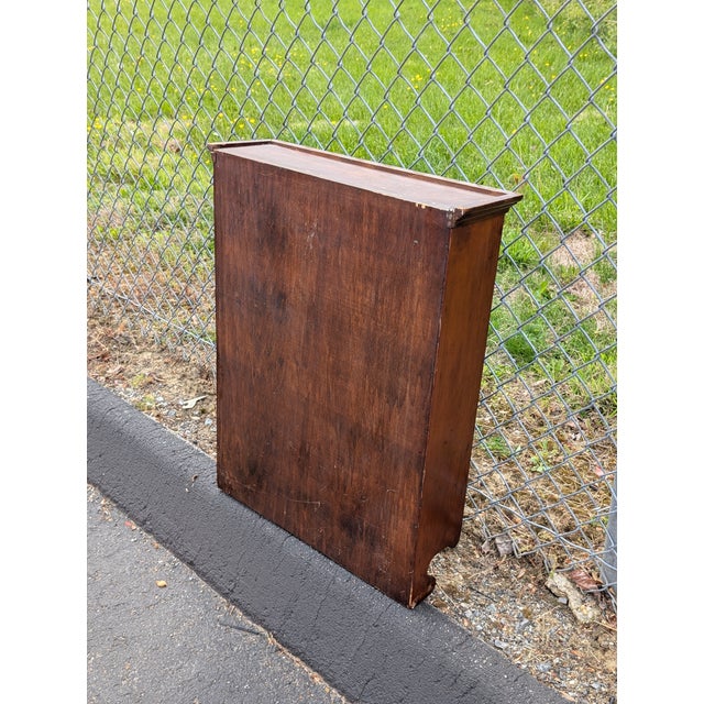 1960 Mid-Century Modern Cherry Wood 2-Tier Wall Shelf With Drawer For Sale - Image 11 of 13