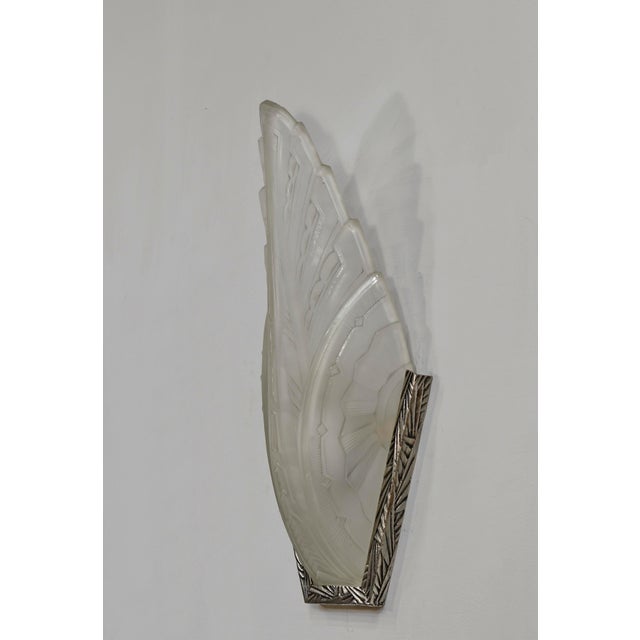Verreries des Hanots French Art Deco Wall Sconces by Verreries Des Hanots 1925 France - A Pair For Sale - Image 4 of 10