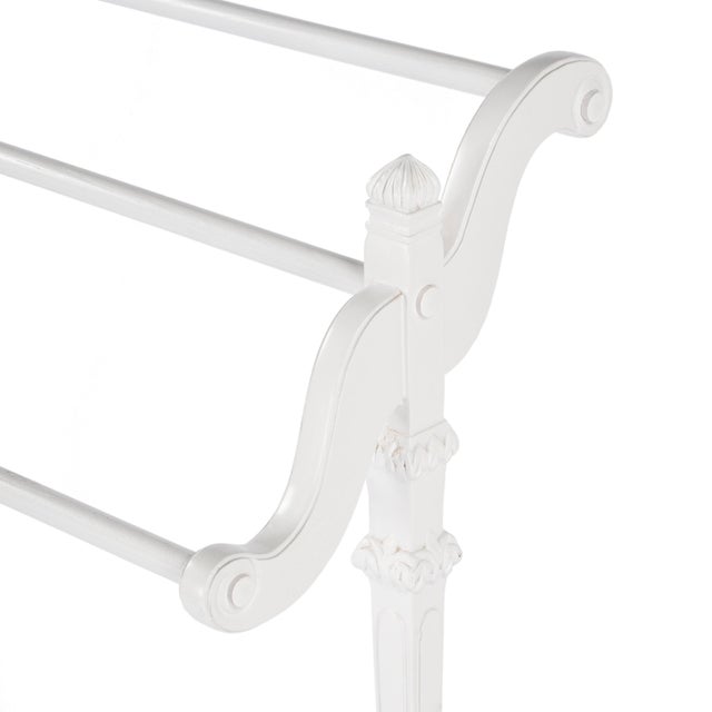 Spritely Home Accent Furniture Newhouse 29.25 in. W Rectangular Wood 3 Rail Traditional Blanket Stand, Cottage White For Sale - Image 4 of 7