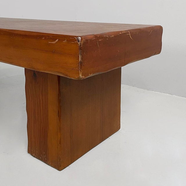 Italian Modern Wooden Bench with Metal Flowerpot, 1970s For Sale - Image 10 of 15