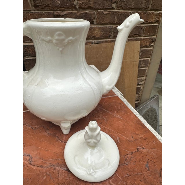 White 1970s White Ceramic Tea Set- 3 Pieces For Sale - Image 8 of 10