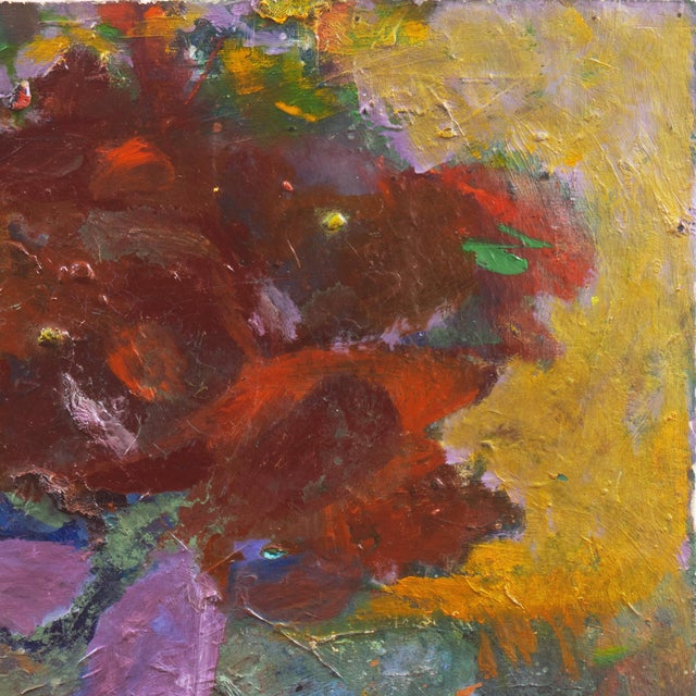 'Still Life of Poppies', Mid-Century, American School Expressionist Floral Oil For Sale - Image 4 of 11
