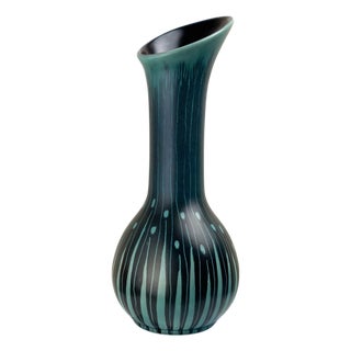 Vintage Turquoise and Black Vase by Colin Melbourne for Beswick, 1950s For Sale