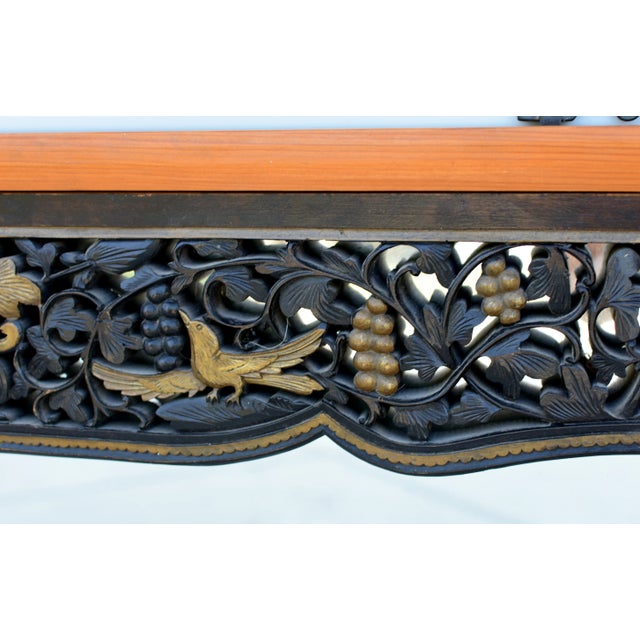 Chinese Mirror With Antique Carving Grapevine Wealth For Sale - Image 10 of 14