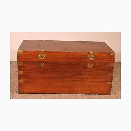 19th Century Camphor Wood Marine Chest with Double Locks For Sale - Image 15 of 15