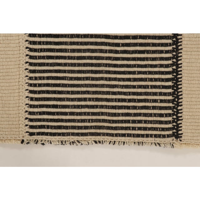 Traditional Rug & Kilim’s Contemporary Kilim With Striped Central Column in Black For Sale - Image 3 of 9