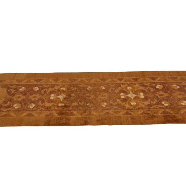 Rug & Kilim Antique Agra Runner Gold Brown Geometric Fragment Rug For Sale - Image 4 of 5