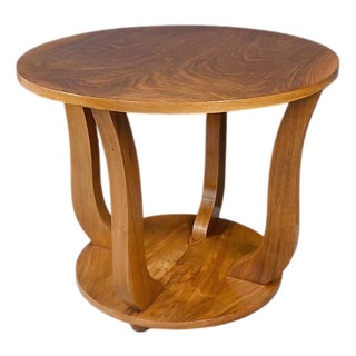 Art Deco Walnut Side Table, 1930s For Sale