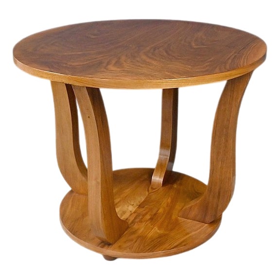 Art Deco Walnut Side Table, 1930s For Sale