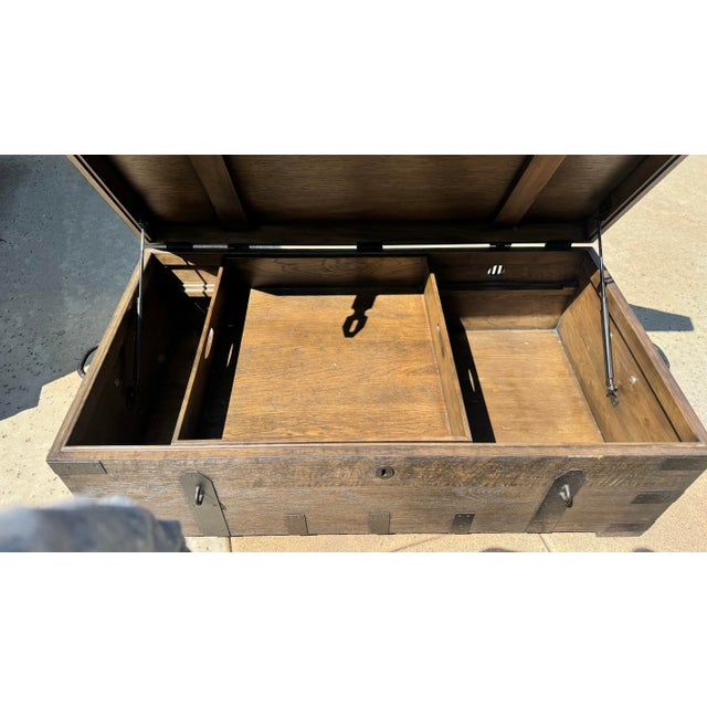 Restoration Hardware Restoration Hardware "Heirloom Silver-Chest" Coffee Table Trunk For Sale - Image 4 of 4