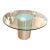 Vintage Modernist Round Glass Dining Table With Brushed Aluminum-Look Pedestal Base For Sale