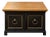 1970s Classic MCM Black and Gold Two Door Accent Cabinet With Brass Ring Pulls For Sale