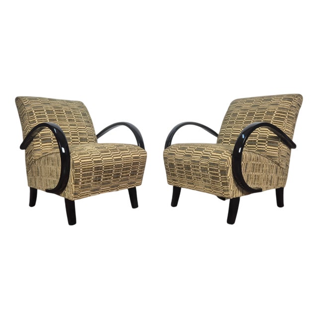 H-401 Lounge Chairs by Halabala for Up Zavody, 1940s, Set of 2 For Sale