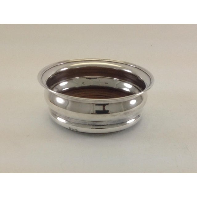 English 1988 Vintage Sterling Wine Coaster/Bottle Stand, Plain With Curved Sides For Sale - Image 3 of 11