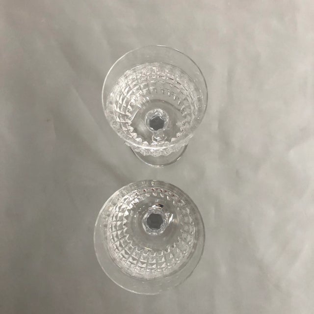 90's Clear Cut Crystal Wine Glasses S/2 For Sale - Image 4 of 7