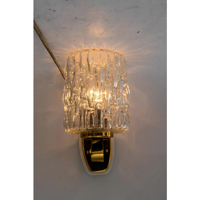 Structured Glass Wall Lamps by Rupert Nikoll, Vienna, Austria, 1950s, Set of 2 For Sale - Image 9 of 12