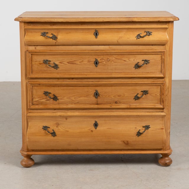 Farmhouse 19th Century Danish Waxed Pine Chest of Four Drawers For Sale - Image 3 of 14