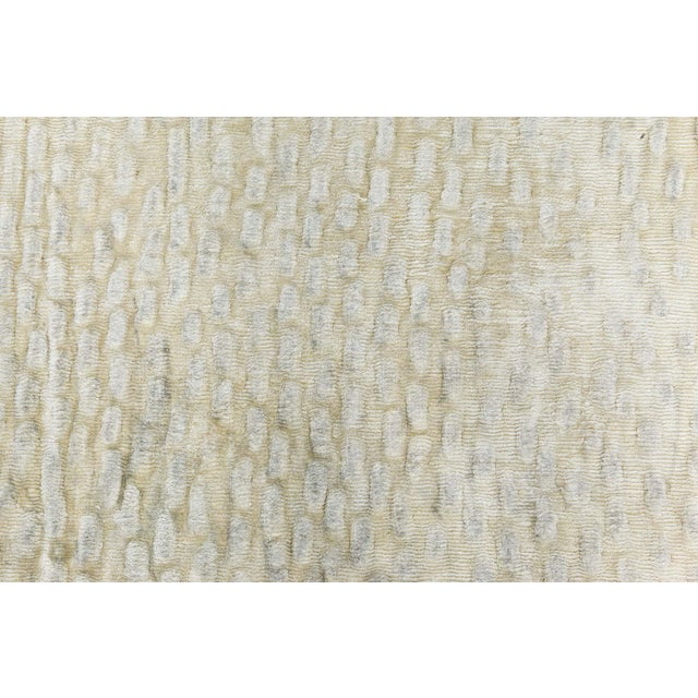 Modern Contemporary Solid Silk Rug in Subtle Textured Ivory-Beige by Doris Leslie Blau For Sale - Image 3 of 7