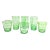 Green Cut to Clear Tumblers and Glasses For Sale