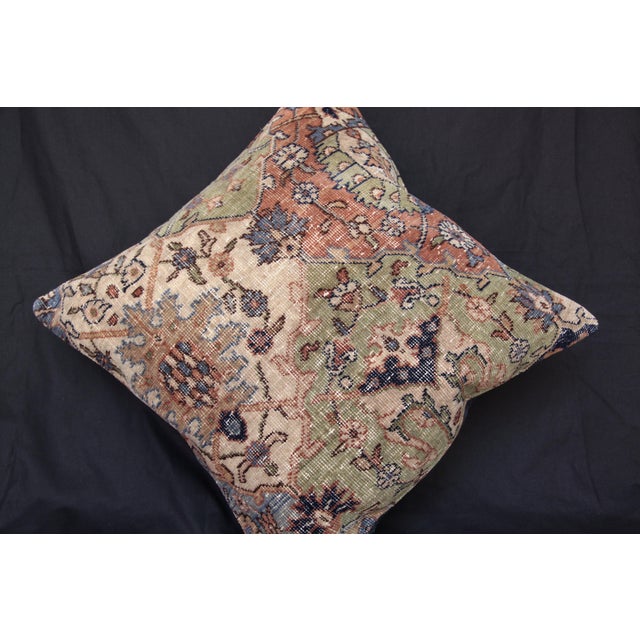 Mid 20th Century Handwoven Decorative Green Tone Pillow Cover -20'' X 20'' For Sale - Image 5 of 12